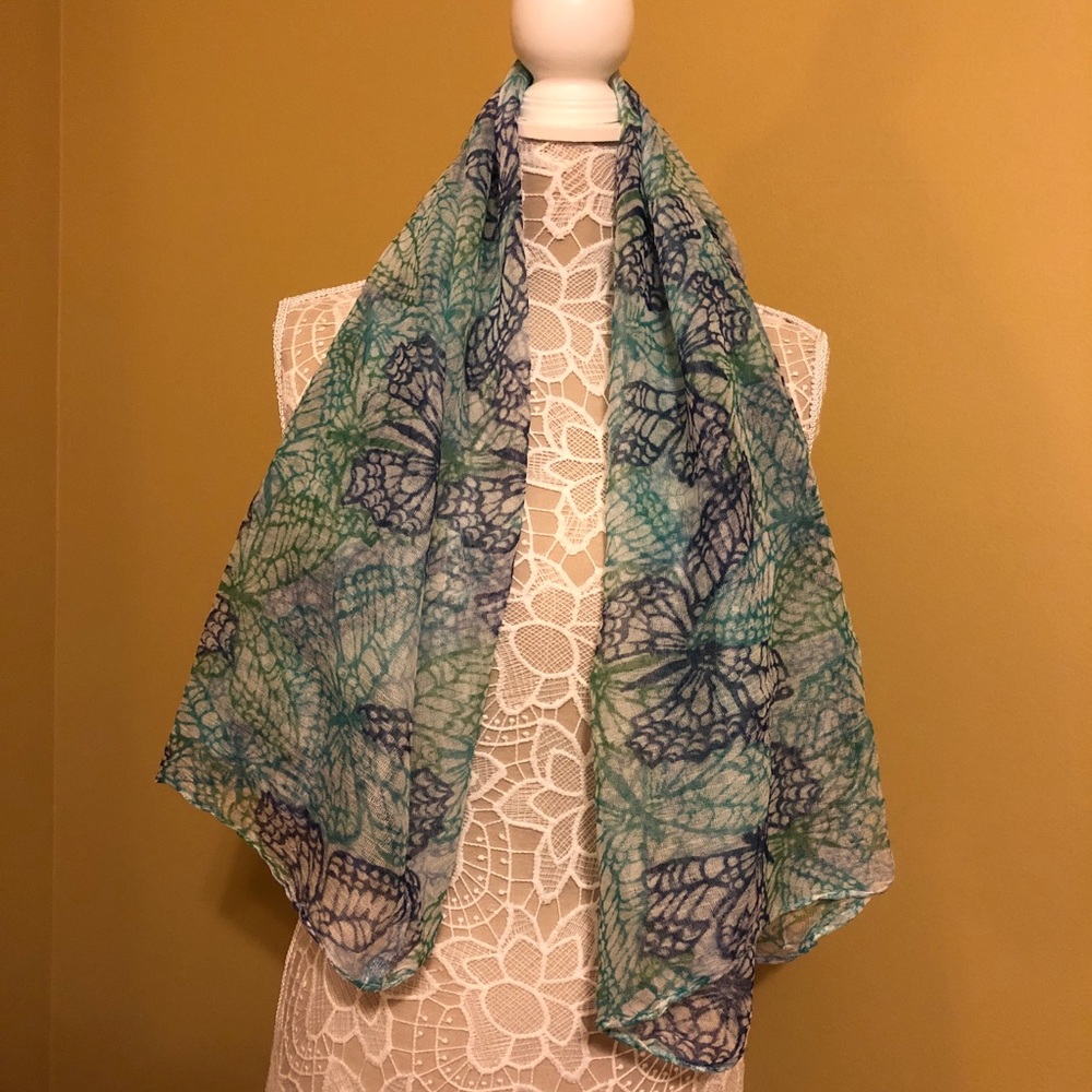 Collection XIIX Tube Style Scarf Butterfly Pattern - Picture 3 of 6